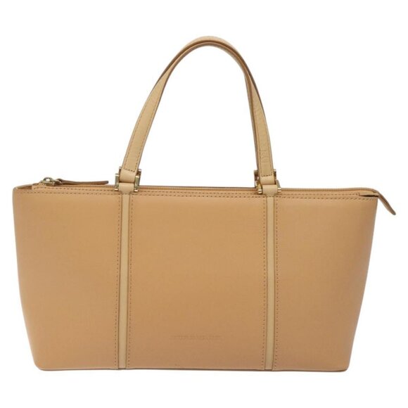 BURBERRY Hand Bag Leather Beige Gold Auth ep7923 - Picture 1 of 16